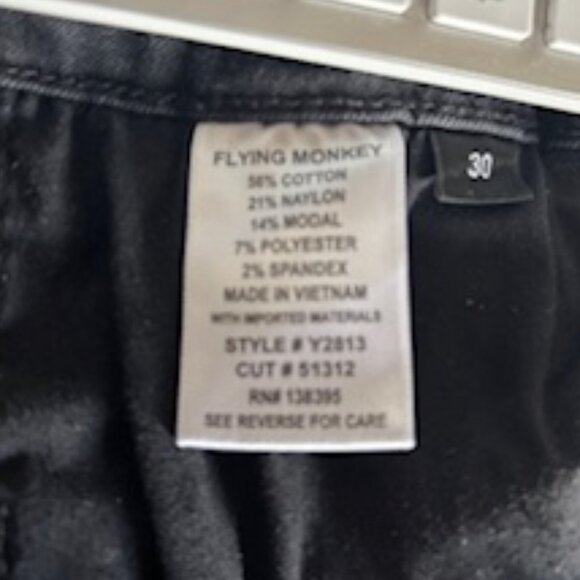 Flying Monkey skinny jean, zipped fly, black, stretchy material Size 30 - Picture 3 of 12